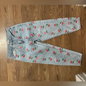 Floral Embroidered Jeans